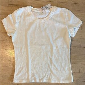 John Galt Brandy Melville White Short Sleeve T-Shirt. One size.